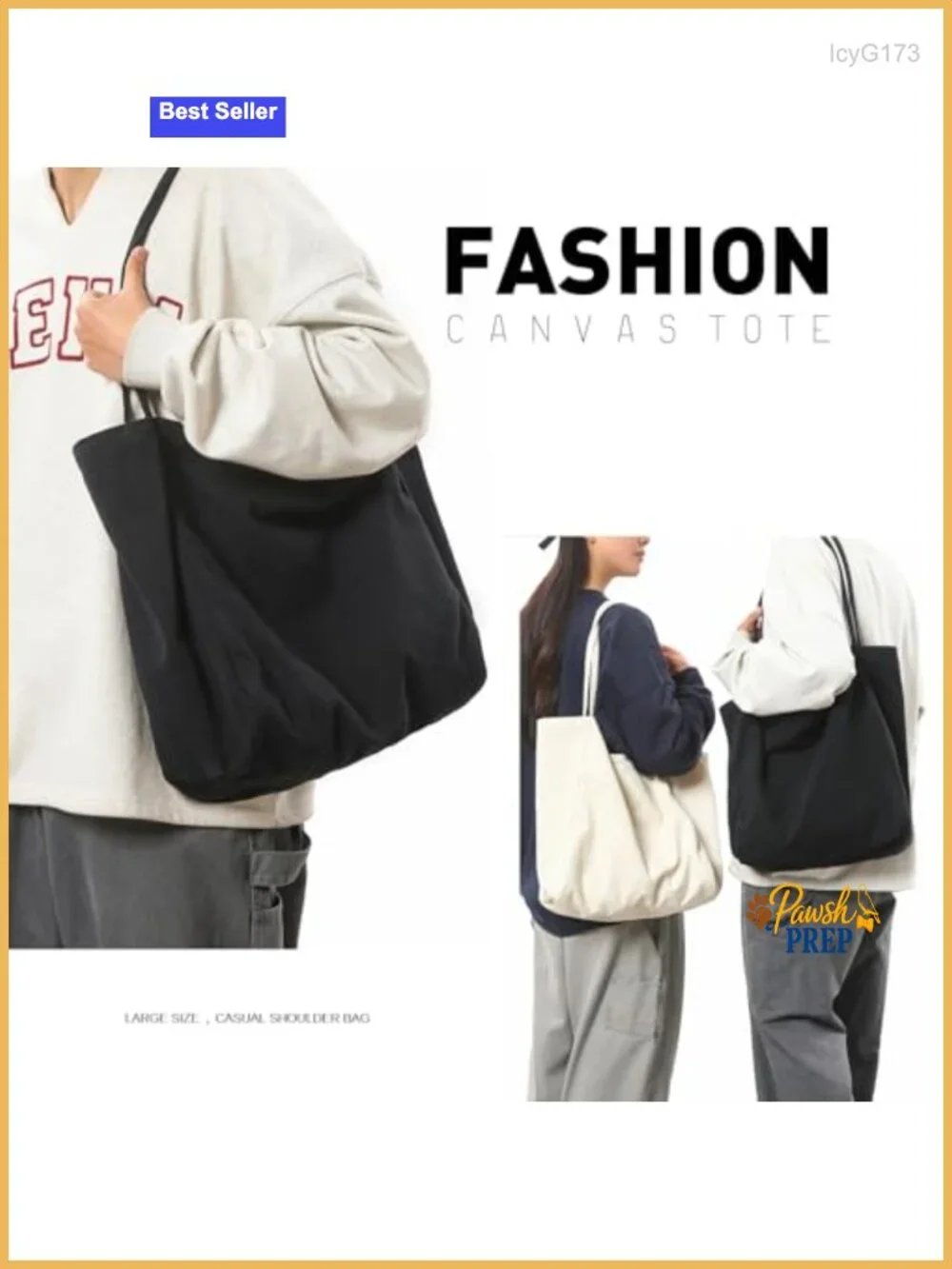 Large Canvas Tote Bag for Women Hobo Shoulder Work Travel Purse